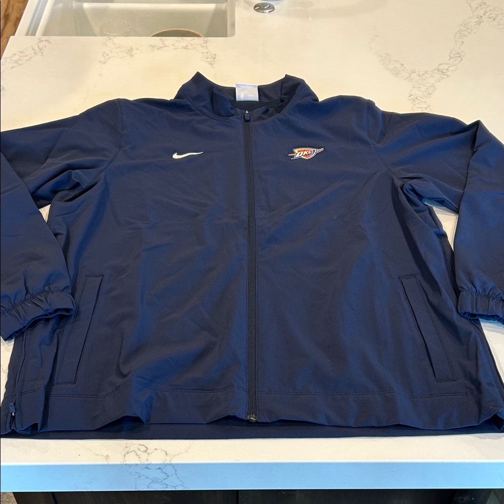 NIKE Men's Oklahoma City Thunder Full Zip Jacket Size XL In Navy